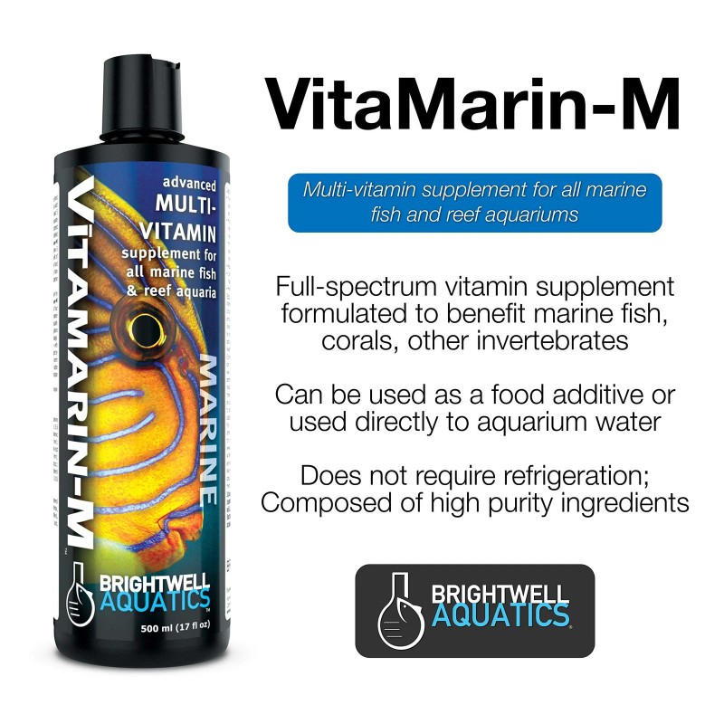 Brightwell Aquatics Vitamarin M - Liquid Multivitamin Supplement for Marine