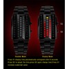 FeiWen Unisex Fashion Binary Black Stainless Steel Digital Watches Yellow