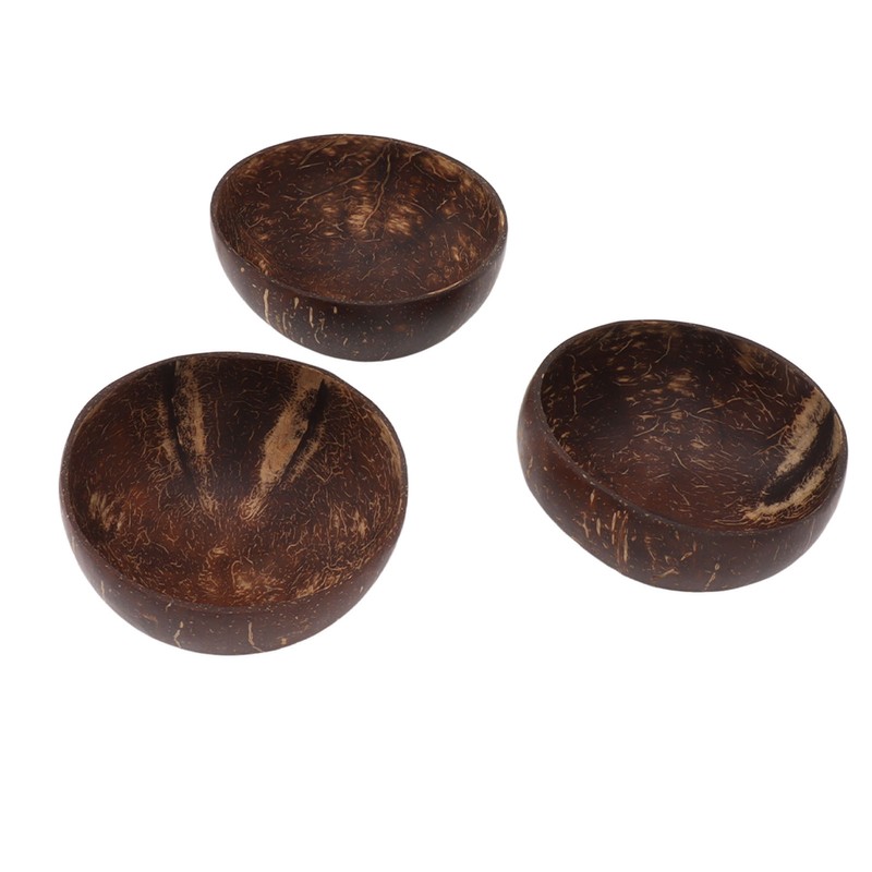 Coconut Bowl Set Leakage Proof Reusable Hand Polished Coconut Shell