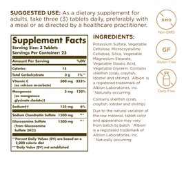 Solgar Extra Strength Glucosamine Chondroitin Complex - 75 Tablets - Supports Healthy Joints & Comfortable Movement - Non-GMO, Gluten Free, Dairy Free - 25 Servings