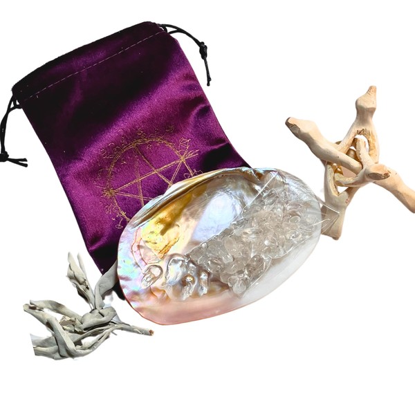 Magic of Sedona White Sage Purification Set Pearl Shell Smudging