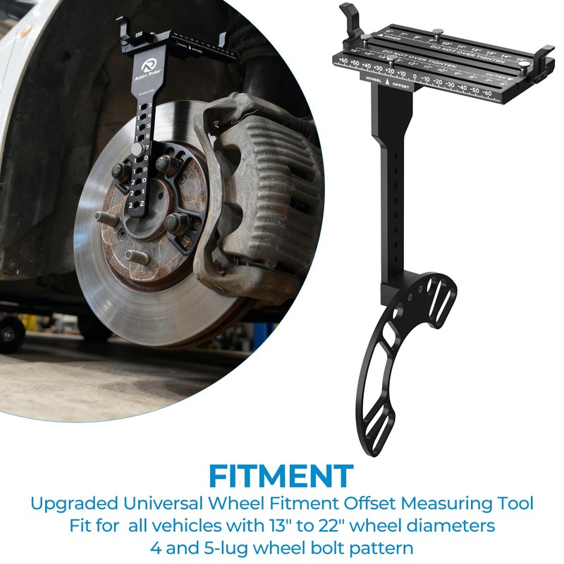 Alpha Rider Wheel Fitment Tool Supports 13" to 22", 4