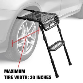 3D MAXpider Custom Fit Modular Tire Step (Army Green) Carbon Steel, 3 Modes (Tire Ladder/A-Ladder/Folding), Portable & Adjustable Height for Up to 30" Tires - Tire Step