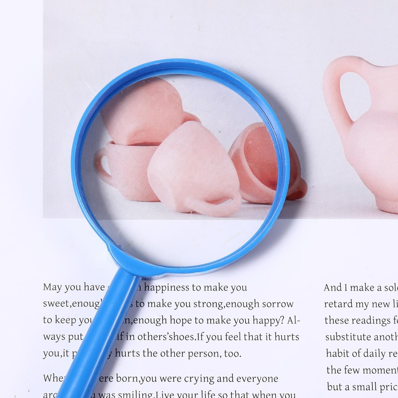 FNANJWQ 6 Pcs Kids Magnifying Glasses, 5X Colorful Portable Handheld