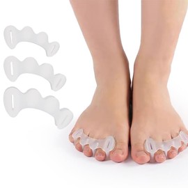Toe Spacers, Bunion Corrector for Women/Men, Foot Alignment Toe Separators - Dividers to Correct Bunions, Hammertoes, Hallux Valgus, Relief Restore Feet (White, M)
