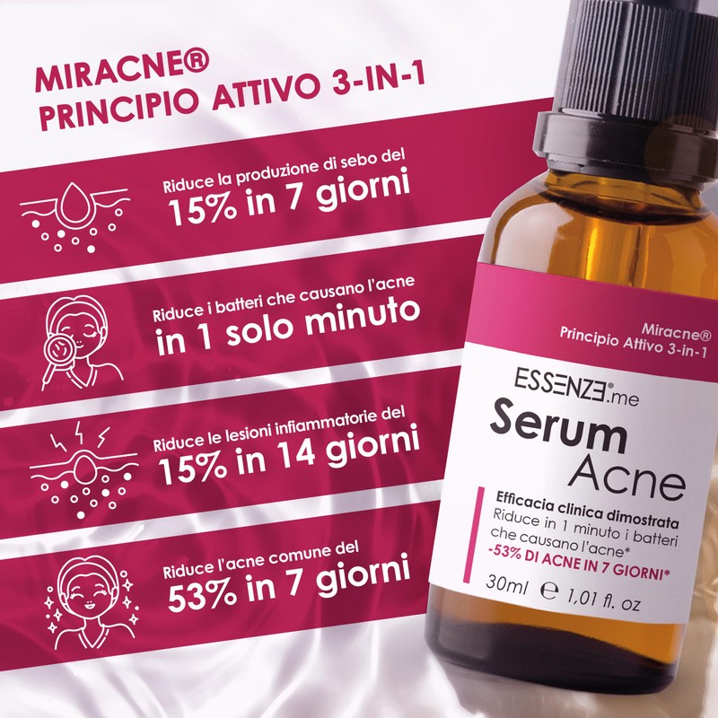 Serum Acne Essenze.me - Trattamento Anti-Acne Veloce, Elimina Brufoli e