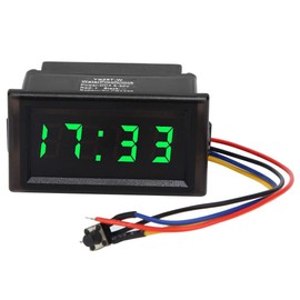 KIMISS DC 4.5-30V Waterproof Dustproof Car Electronic Clock LED Digital Display (Green)