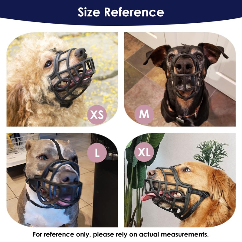 Dog Muzzle, Breathable Basket Muzzles for Small, Medium, Large and