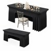 6FT Black Spandex Open Back Table Cover for Rectangle Tables,