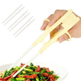 DALLYCARRE Supplementary Chopsticks, Adult Chopsticks, Orthopedic, For Elderly People, Tableware with Shaking Hand, Can Be Used On Both Left/Right Sides, Lightweight, Easy to Clip, Humanized Design