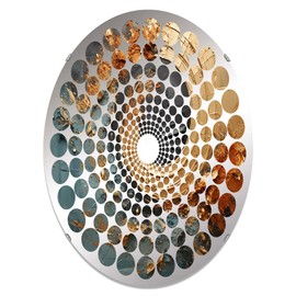 Vortex of The Desert Mirage - Abstract Spirals Radial Dot Abstract - 24x36 Inches - Oval Decorative Wall Mirror for Bathroom, Bedroom, Entryway, Living Room, Vanity Room and Modern Décor