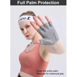 Workout Gloves for Women & Men, Anti-slip Fingerless Gloves for Weightlifting, Mens Workout Gloves Gym Gloves Fitness Gloves (Black, Small)