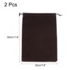 PATIKIL Microfiber Pouch 30x20cm Brown 2pcs Soft Storage Drawstring Gift