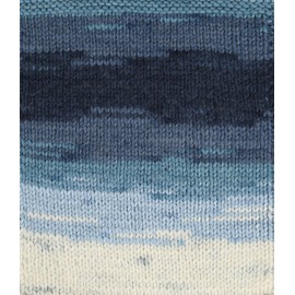 Wollbiene Batik Fine 100 g Wool with Colour Gradient, Multicoloured Knitting Wool, Crochet Wool (5500 Blue White)