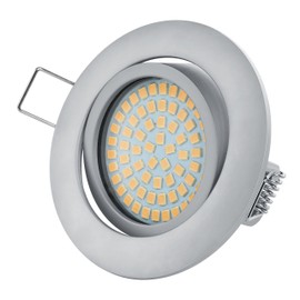 Ultra-flat, Recessed LED Spotlight, Great Design, Warm White, Cool White, 3.5 W, 230 V, Stainless Steel Look, Swivel-Mounted