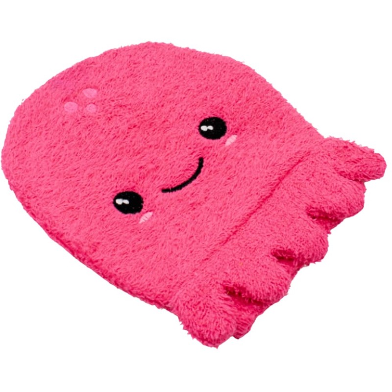 Dekohelden24 Pink Octopus Wash Mitt Children's Wash Mitt Size H/W