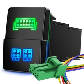 Nilight Nilight LED Light BAR & LED Work Lights Dual Push Button Switch 12V ON Off Switches with Connector Wire Kit 1.28" x 0.87" Replacement for Toyota Sequoia Highlander Tacoma Tundra 4Runner RAVR Yaris