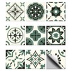 CHGCRAFT 36pcs 9 Styles Moss Green Pattern Tile Stickers Waterproof