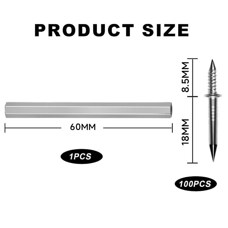 Double Head Skirting Thread Seamless Nails, Skirting Board Nails Equipped
