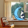 Black and White Cat Moon Suncatcher Tuxedo Stained Glass Hanging