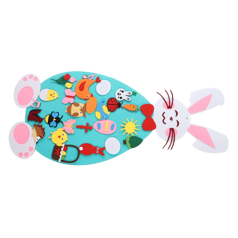 Toddler DIY Felt Rabbit Set Wall Hanging Bunny Crafts Ornaments