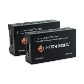 J-Tech Digital HDMI Extender over cat5e/6 1080P@200ft HDMI Balun Over Single Ethernet Supports EDID Copy Compatible with Dolby Digital DTS
