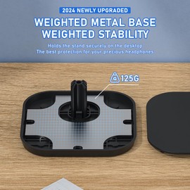 doenci Headset Holder, Headphone Stand for All Over Ear Bluetooth Headphones, Universal Headphone Holder with Weighted Base + Aluminium Tube, Gaming Headset Stand Holder Desk Accessories
