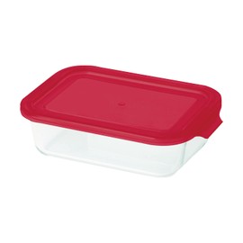 Pyrex CP-8616 Storage Container, 36.6 fl oz (980 ml), Rectan, Heat-resistant Glass, Red