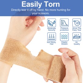 LDIWEE 24 Pack 2" X 5 Yards Self Adhesive Bandage Wrap, Medical Tape Cohesive Bandage Wrap Stretch Coban Wrap Vet Wrap Grip Tape for First Aid, Sports, Ankle, Wrist Sprains, Dog