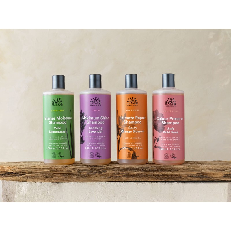 Urtekram Wild Lemongrass Intense Moisture Shampoo 500 ml, Vegan, Organic,