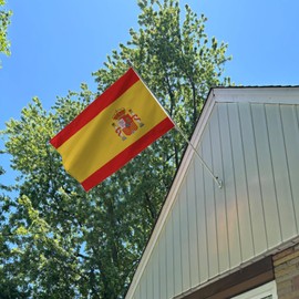 FLGCLUB Spain Spanish Flag 3x5 Ft Outdoor, Vibrant Color Fade Resistant Spain Flags Polyster Double Stitched, Spanish National Flag Canvas Header and Brass Grommets