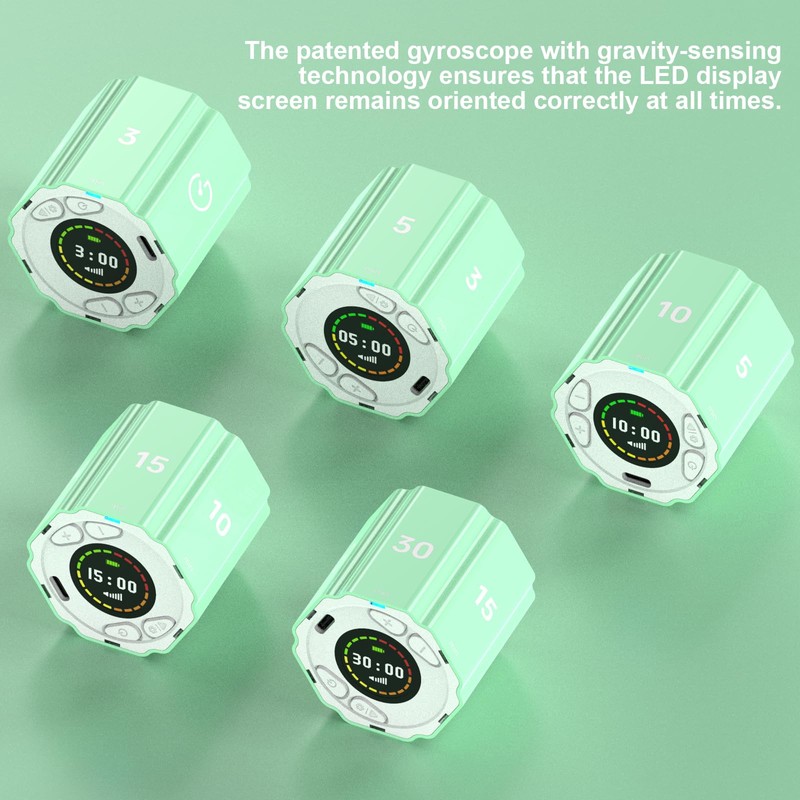 Usteetic Digital Timer Magnetic Hexagonal Timer Management Multi-Functional Cube Timer