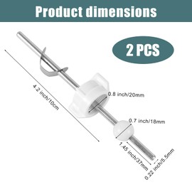 4pcs Pivot Rod Replacement, Sink Drain Parts with 2pcs Plug&2pcs Pop-Up Center Component Assembly Bathroom Sink Pop Up Stopper Compatible with Price Pfister & Popular Band(White,Grey)