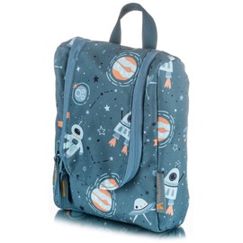 TA Trend Atelier Children's Toiletry Bag - Sustainable - Recycled Polyester - Children's Wash Bag for Hanging, Space, Sustainable children's toiletry bag