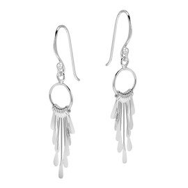 Cascading Rods Chandelier Style .925 Sterling Silver Dangle Earrings