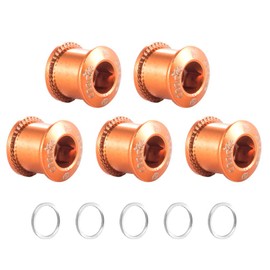 Chooee Double/Single Speed Chainring Bolt, M8 Double Chainring Screws for MTB Road Bikes and Road Bikes, Orange