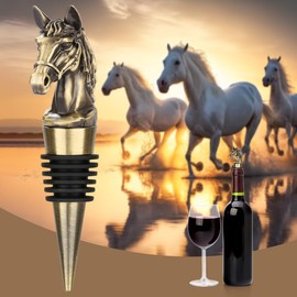 LULLEA Horse Head Wine Stopper, Horse Gifts for Horses Lovers, Father Day Christmas Birthday Gifts for Men Women, Funny Bottle Stoppers for Wine Champagne, Bronze with Gift Bag