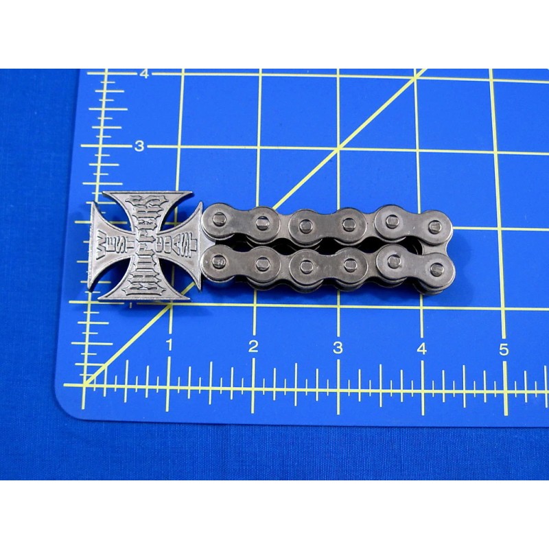 WEST COAST CHOPPERS Iron Cross Logo Motorcycle Chain Beer Bottle