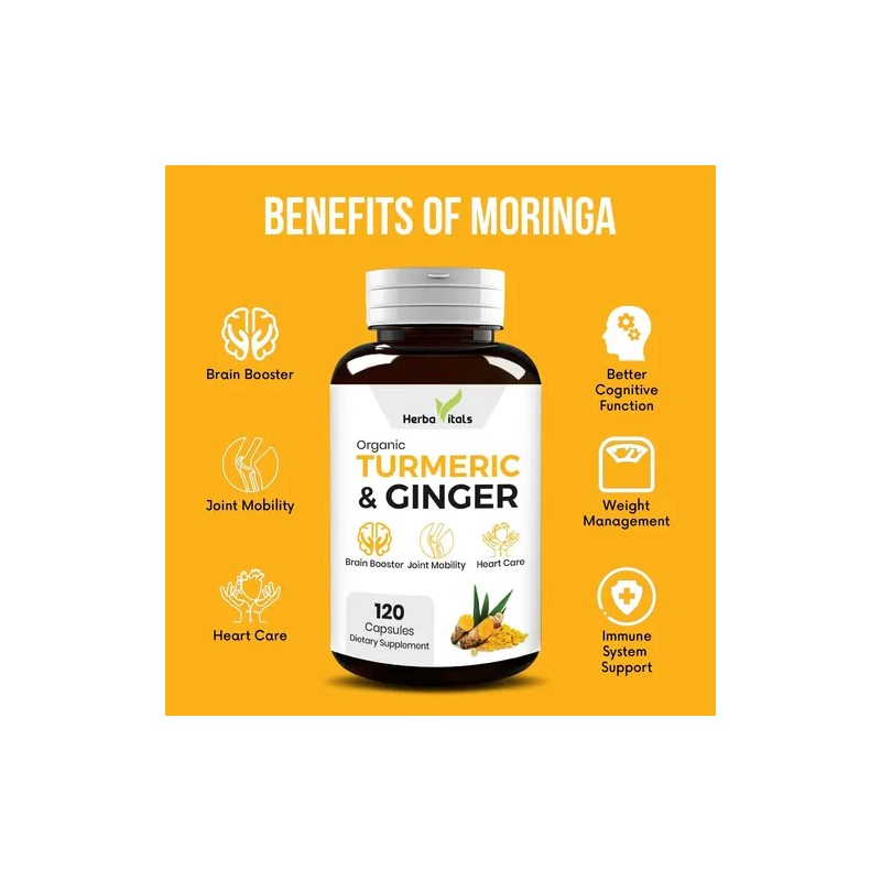Herbavitals Cúrcuma Y Jengibre 120 Cápsulas 500mg Suplemento