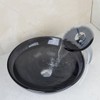 Yanksmart Vessel Sink Tempered Glass Round Bowl Mixer Waterfall Faucet