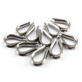 304 Stainless Steel Wire Rope Thimble Cable Thimbles Rig Up M8 (Pack of 10)