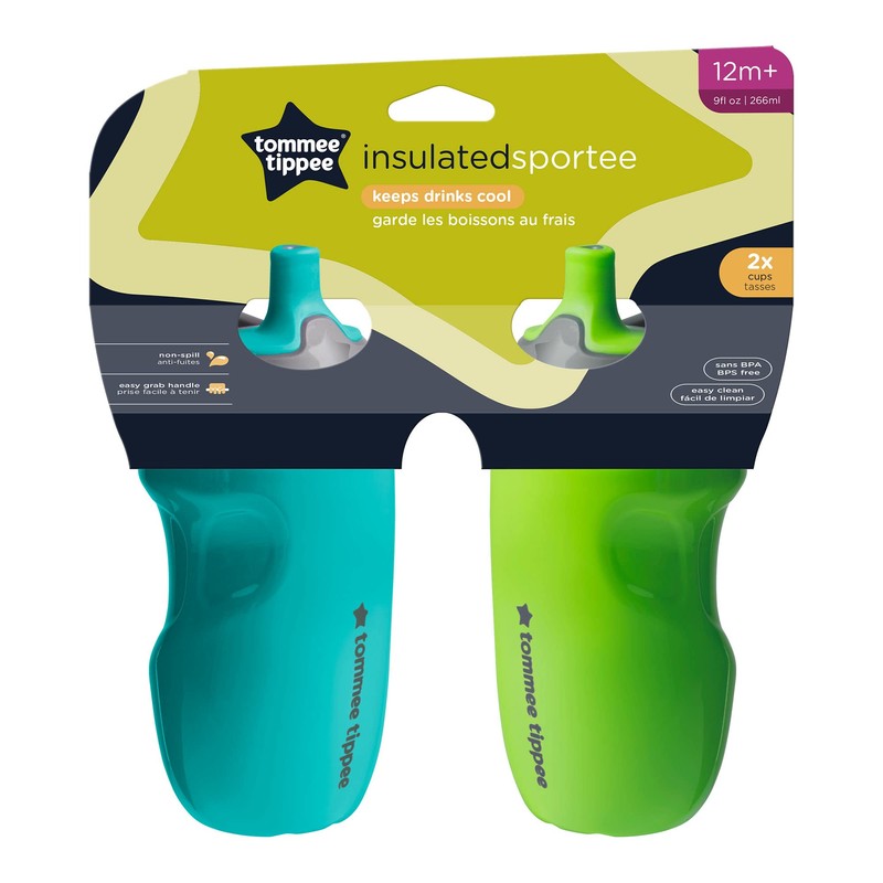 Tommee Tippee Insulated Sportee Toddler Water Bottle with Handle —