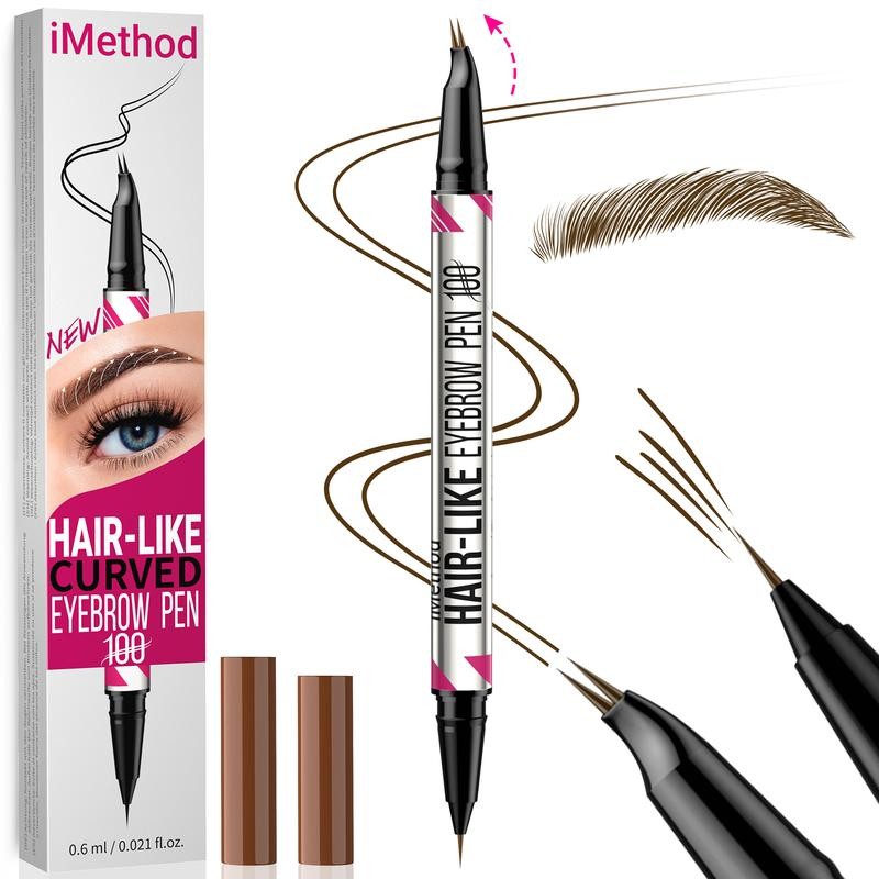 iMethod Curved Eyebrow Pen - Microblading, Liquid, 2-in-1 Dual-Ended with