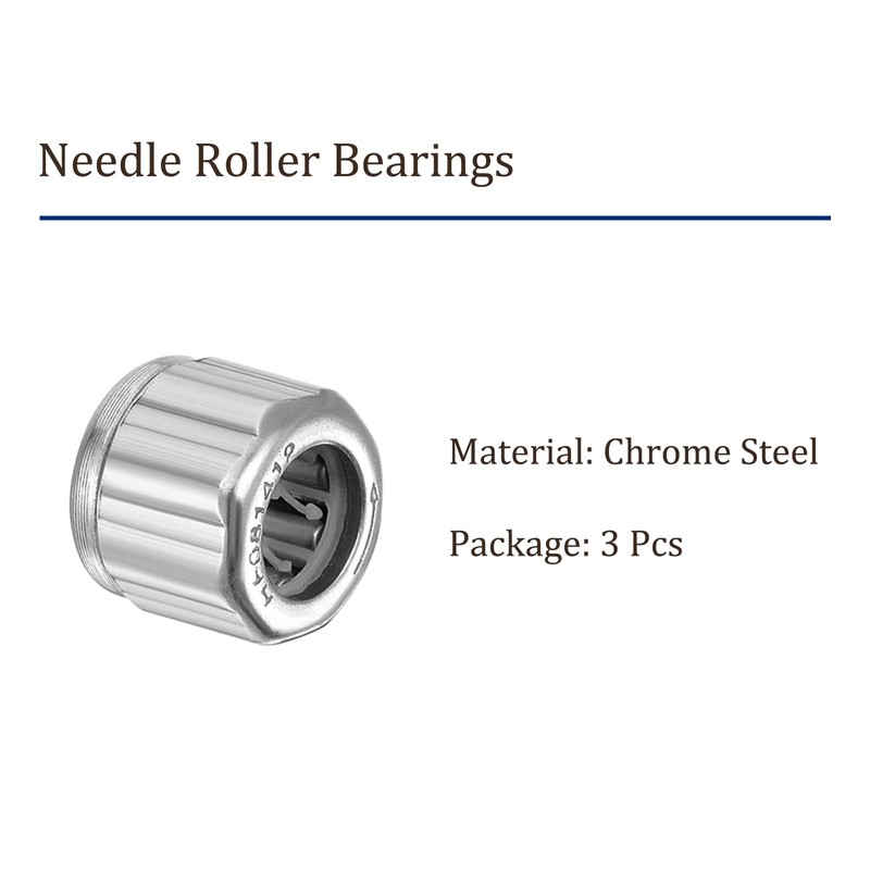 Kozelo 3pcs HF081412 Needle Roller Bearings 8mm x 14mm x