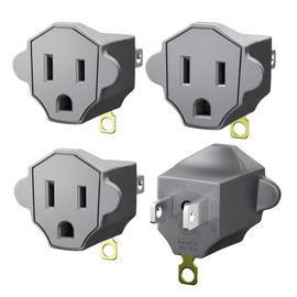 JACKYLED 2 Prong to 3 Prong Outlet Adapter, ETL Listed 3-2 Prong Adapter, Fire-Retardant (392℉) PBT Material, Heavy Duty Wall Plug Adapter for Old Homes, Travel to Japan, and Industrial Use, 4-Pack