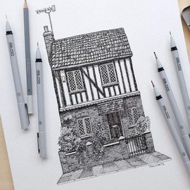 Winsor & Newton Fineliner Pen Black Graphic Design Sketch / 윈저앤뉴톤 파인라이너펜 블랙 그래픽디자인 스케치