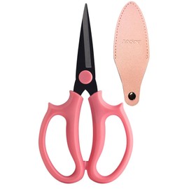 Garden Pruning Shears Scissors with Comfort Grip Handle, Premium Steel Professional Floral Scissors, Perfect for Arranging Flowers, Pruning, Trimming Plants, Gardening Tool (Pointed pink)