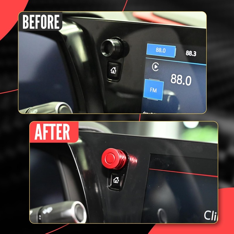 BILLFARO Red Volume Control Knob,Extended Protective Decorative Volume Dial Rotary