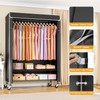 ULIFHOME P6C Plus Rolling Clothes Rack with Cover, Covered Clothing