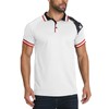 H HYFOL Short Sleeve Polo Shirts for Men Star Patchwork
